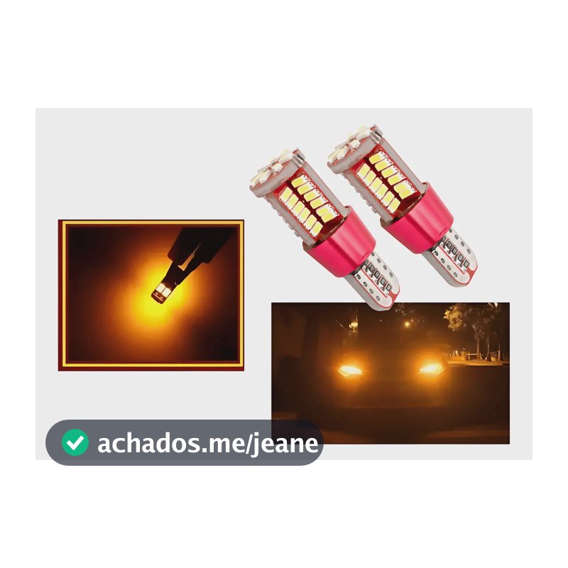 Lâmpada Led Lanterna Pingão 57 Leds Com Cambus T10 Ambar Renault Duster 2010 Até 2019