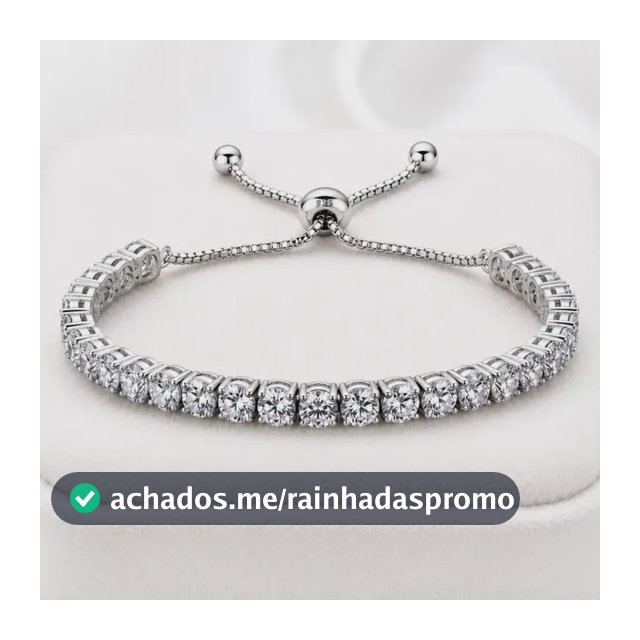 Pulseira Cravejada Zircônia Fecho Gravata Folheada Prata 925 Prateado 25 Cm