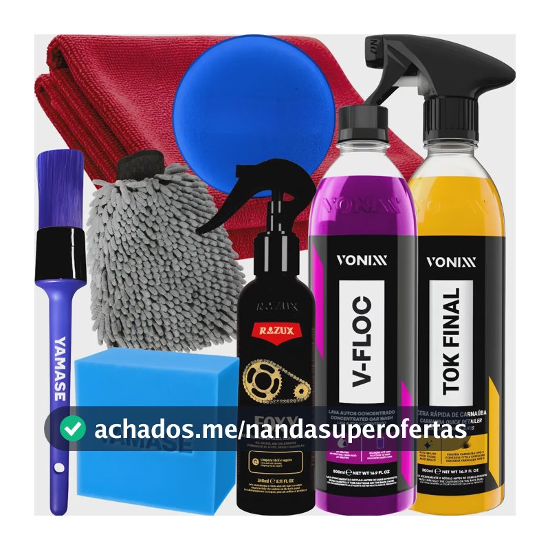 Kit Desengraxante Para Moto Vonixx V Floc Shampoo 500ml