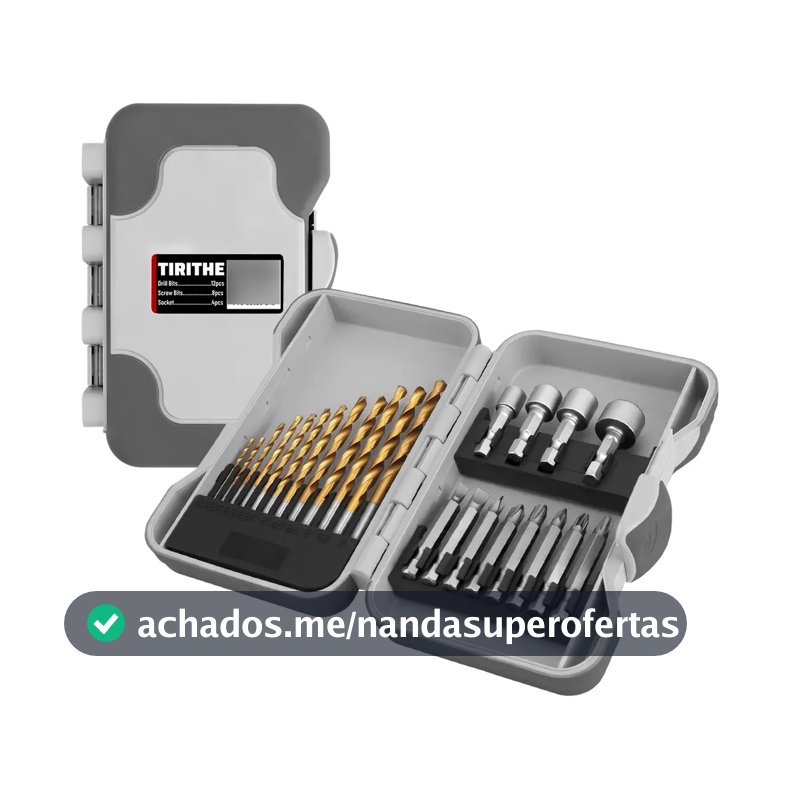 24 Peças Brocas Chaves Soquetes Bits Estojo Completo