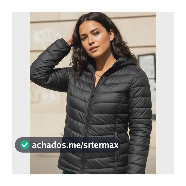 Jaqueta Puffer Feminina Capuz Zíper Bobojaco Impermeável