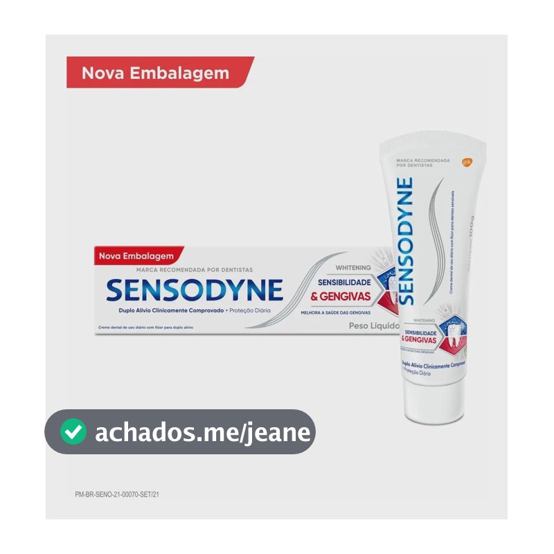 Sensodyne Sensibilidade&Gengivas Whitening Creme Dental 100g