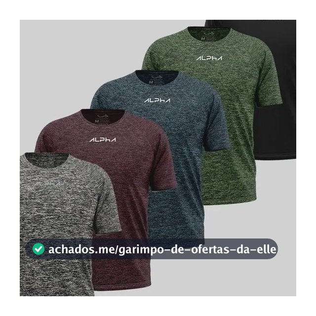 Kit 5 Camisetas New Fluid Mescla Dry Alpha Masculina