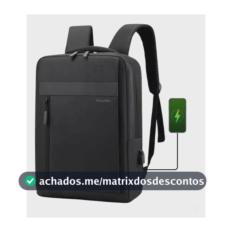 Mochila Bolsa Para Notebook 15.6 Executiva Modelo Premium Saída Usb Polares Cor Preto