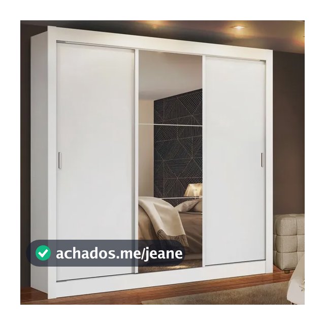 Guarda Roupa Casal Madesa Mônaco 3 Portas Correr C/ Espelho