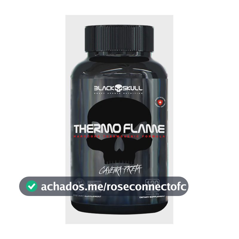 Cafeína Black Skull Caveira Preta Thermoflame em tabletes Sem sabor de 120 un