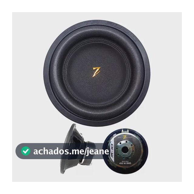 Subwoofer Zetta Audio 10 Polegadas 450 Rms 4 Ohms M10 450 Cor Preto