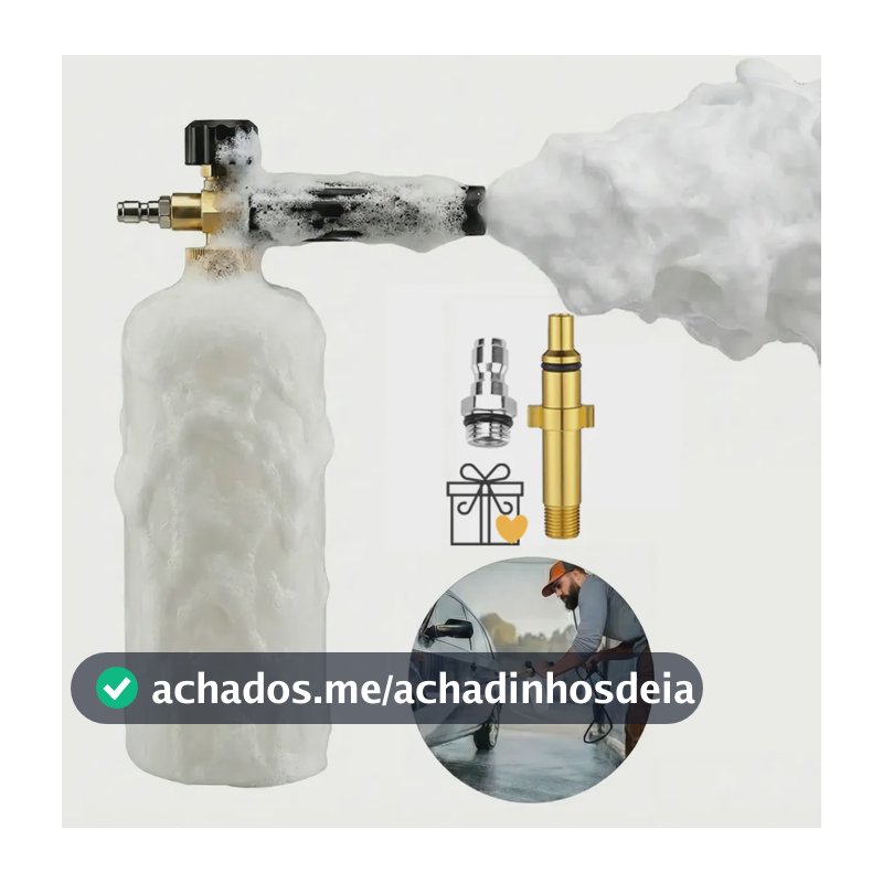 1l Snow Foam Canhão De Espuma Wap Com Rápida 1/4+14mm Engate Branco
