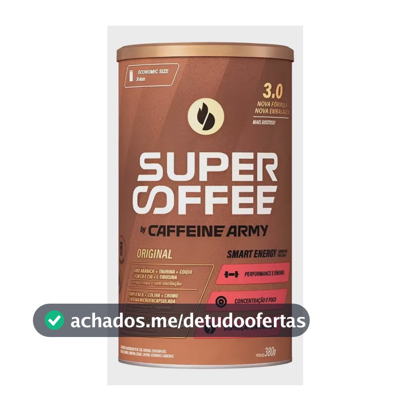 Suplemento en pó Caffeine Army Supercoffee Economic Size Cafeína de SuperCoffee sabor original x 380g