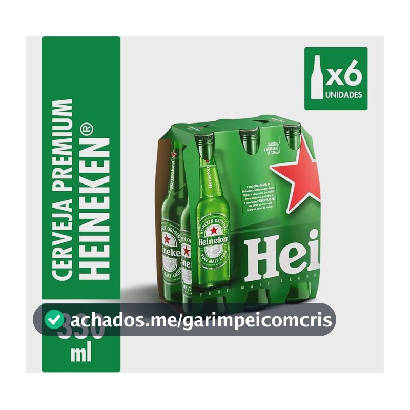 Cerveja Heineken Premium Garrafa 6 Long Neck 330ml