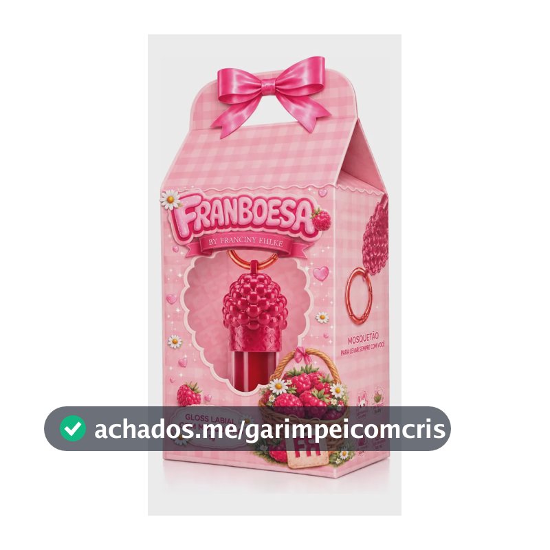 Gloss Labial Framboesa Fran by Franciny Ehlke com Brilho Intenso e Hidratação