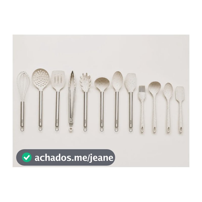 Kit De Utensílios De Cozinha Silicone Premium 12pçs Brinox Vanilla