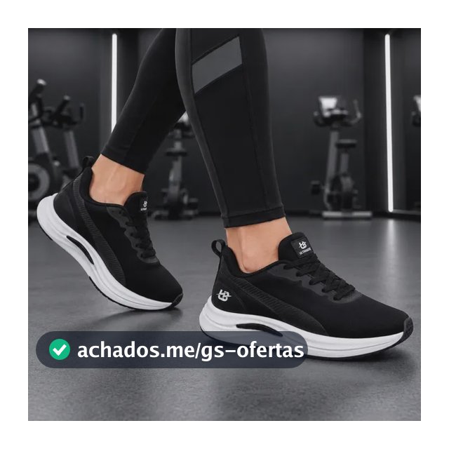 Tênis Feminino Academia Caminhada Corrida Treino Confortável Preto/preto Liso 37 Br