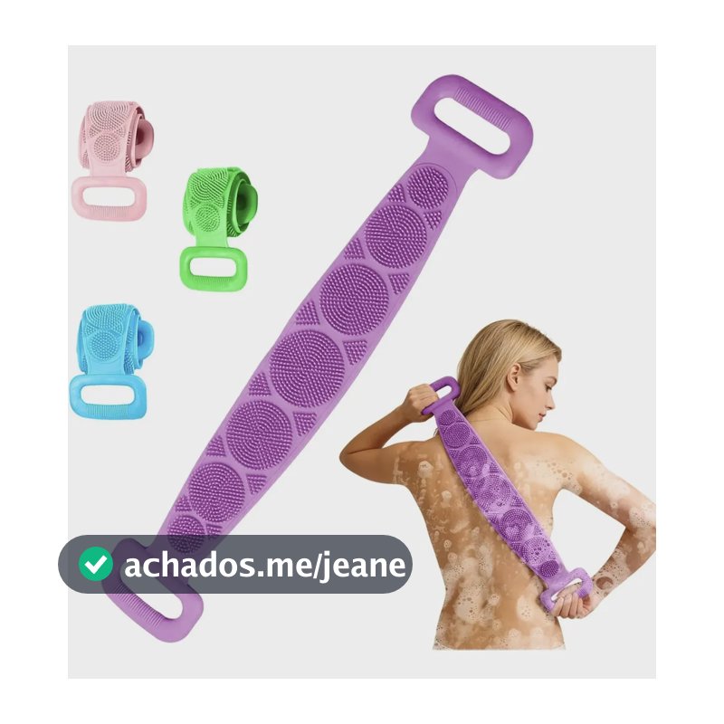 Escova Silicone Esfoliante Limpeza Corpo Costas Banho Roxo