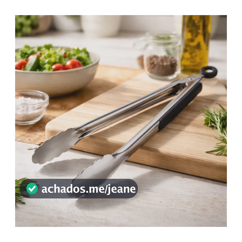 Pinça Inox Yins Churrasco Universal 30 Cm Para Cozinha Inox