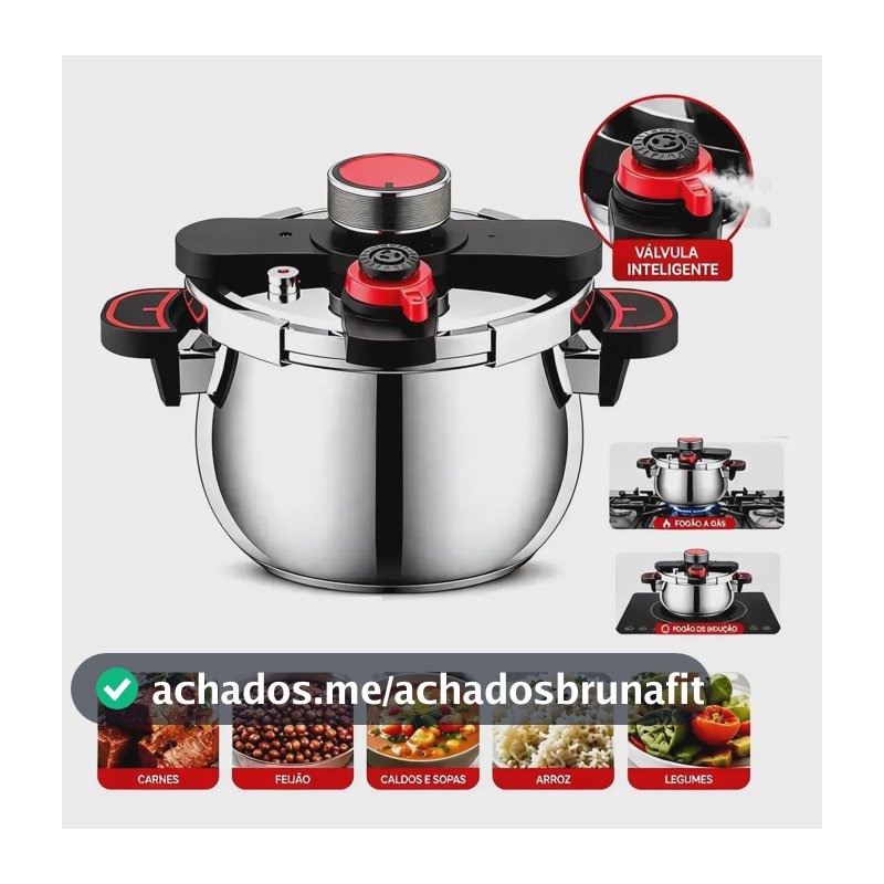 Panela De Pressão Com Dispositivo De Travamento Externo, 7l Prateado