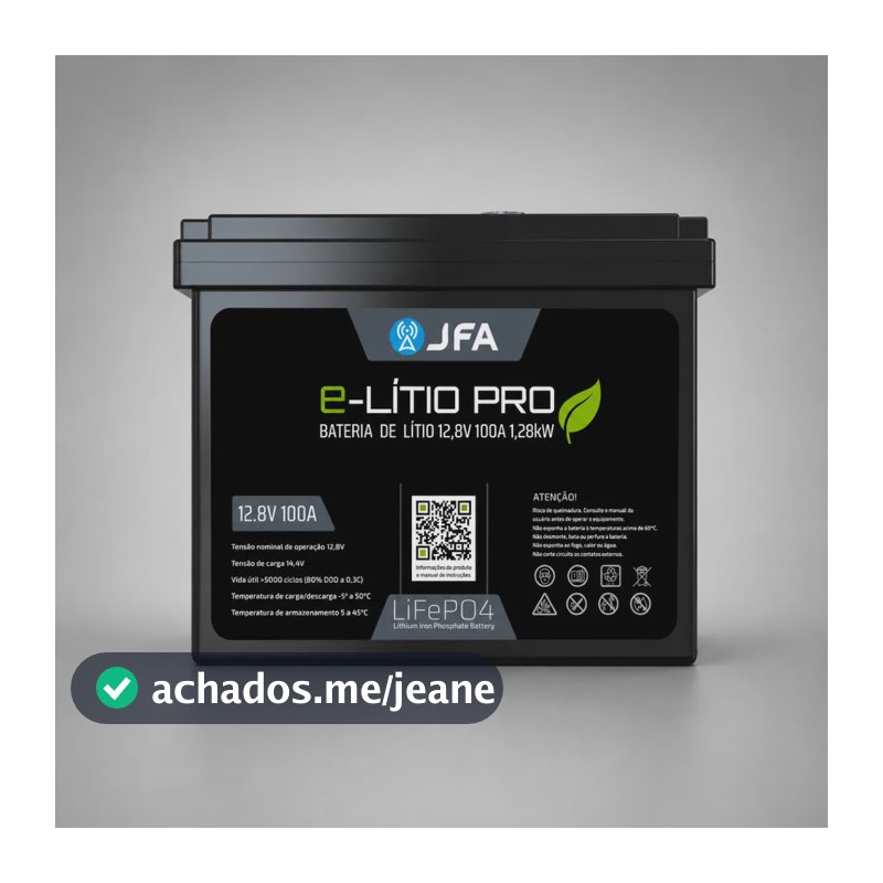 Bateria Jfa De Litio Lifepo4 100a 12v Com Bms 6000 Ciclos
