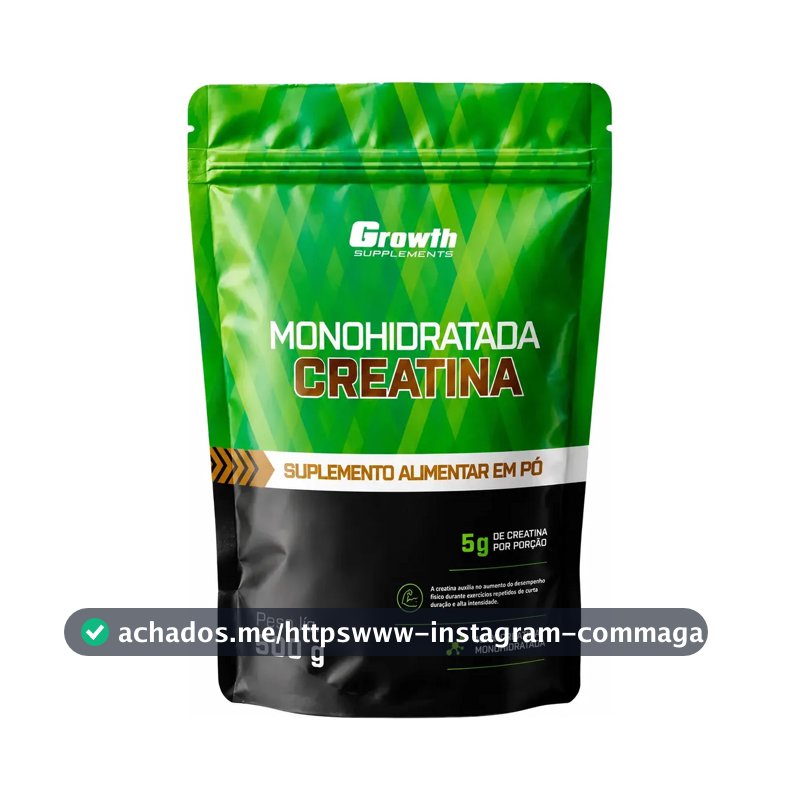Creatina Monohidratada 500g Pouch - Growth Supplements Sem Sabor