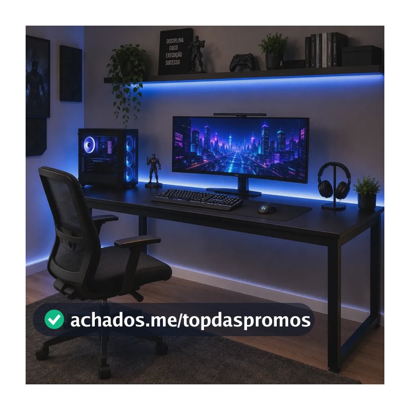Mesa Para Pc Gamer Industrial 150cm Com Estrutura Em Aço Preto