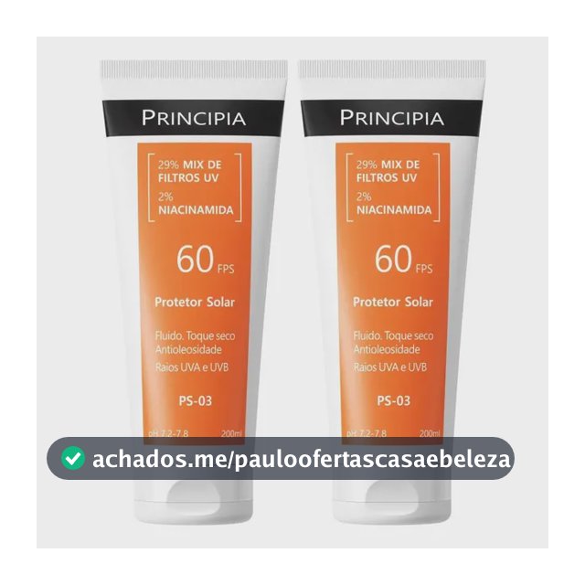Principia Kit 2 Protetor Solar Corporal Ps-03 FPS60
