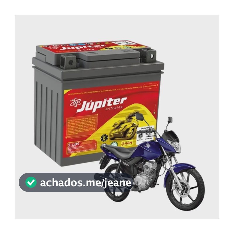 Bateria Moto Jupiter 5lbs Honda Fan 125/150 Titan Cg 125/150