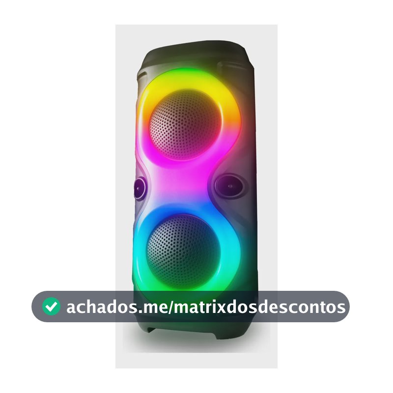 Caixa De Som Bluetooth Hi-fi Amplificada Rgb Tws Fm Usb Sd Preto 127/220v