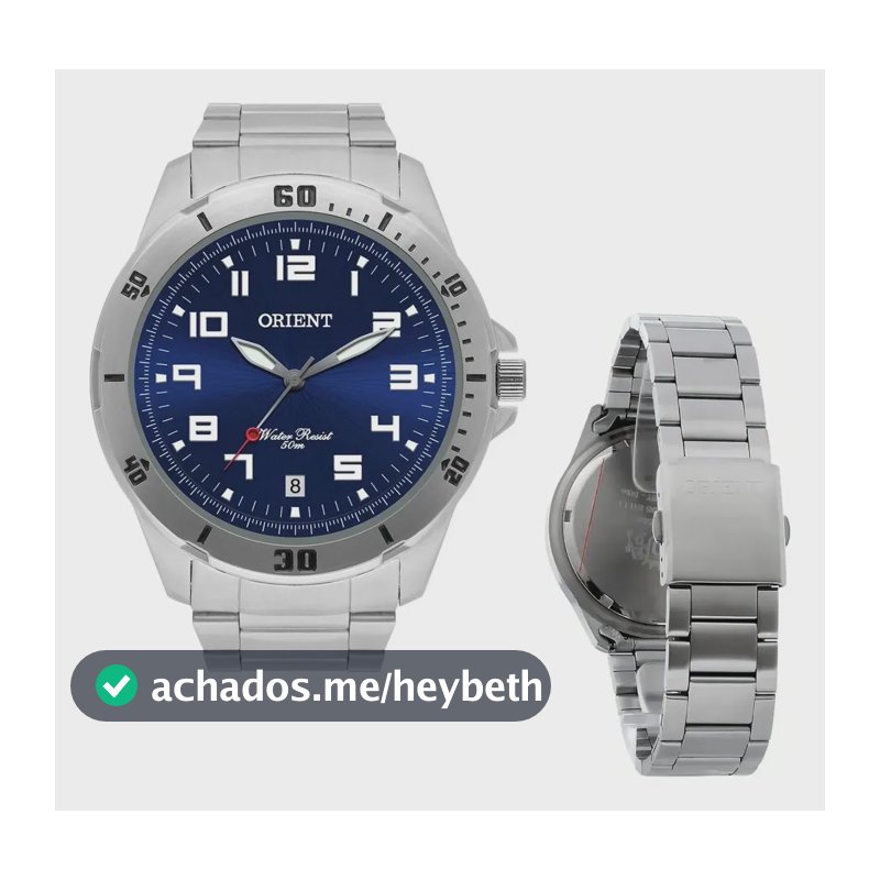 RELOGIO ORIENT MASCULINO ANALOGICO PRATEADO MBSS1155A D2SX