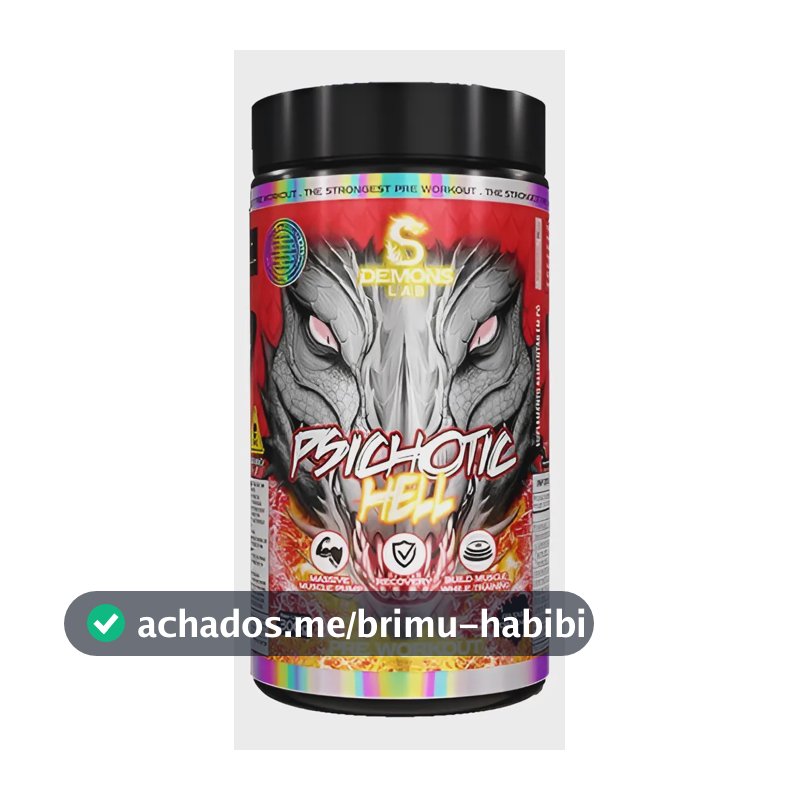Pre Treino Psichotic Hell Frutas Vermelhas 300g - Demons Lab Frutas Vermelhas