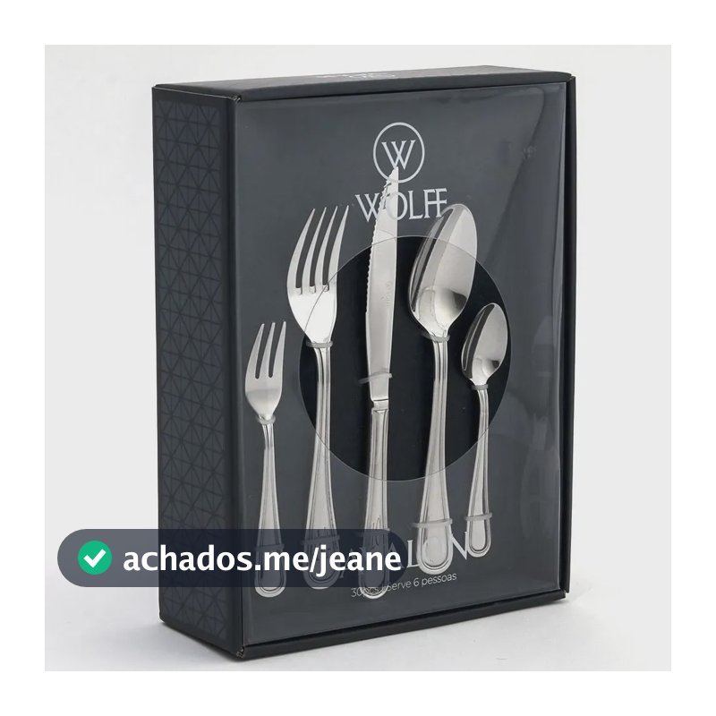 Faqueiro Avalon 30 Peças Aço Inox Luxo Wolff Com Faca Churrasco MimoHomy