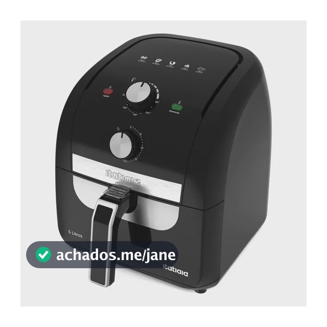 Fritadeira Eletrica Air Fryer 1500w 5 Litros Itatiaia Preto