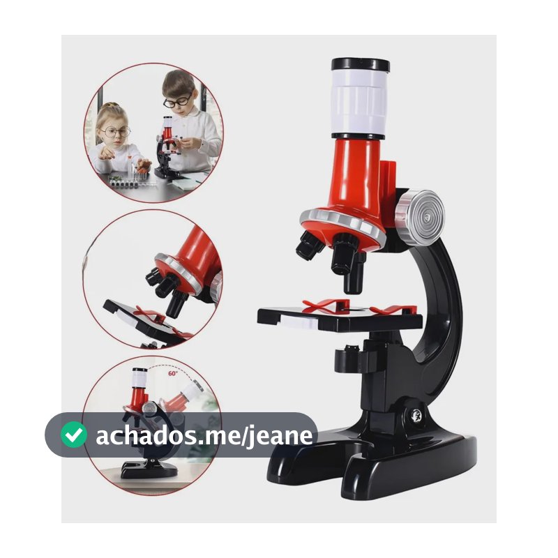 Microscópio Infantil 3 Níveis Com Acessórios Educativos