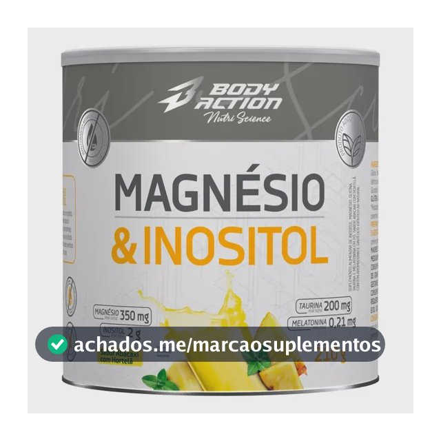 Mineral/vitamina Bodyaction Nutri Science Magnésio E Inositol Taurina Melatonina 210g Em Pó Sabor Abacaxi Com Hortelã X 210g