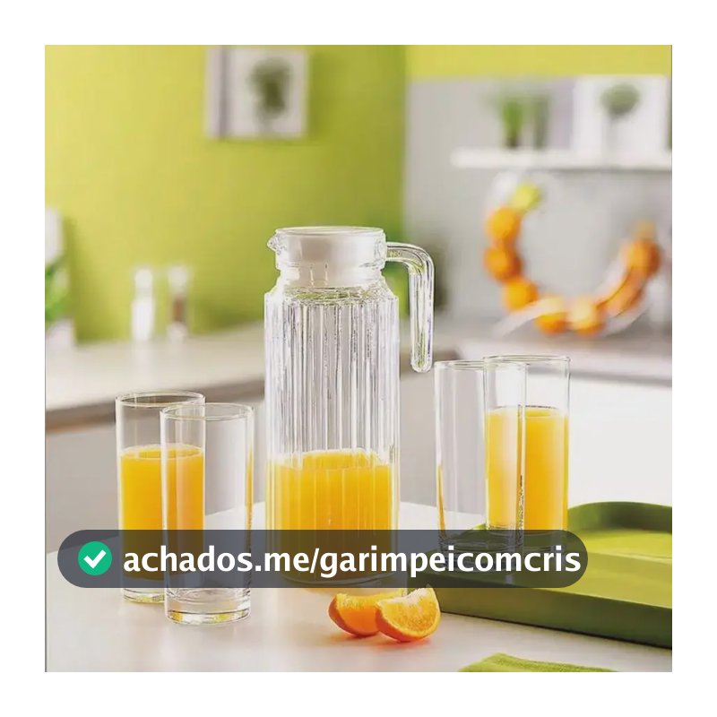 Jarra 1 Litro Com Tampa Para Água Suco Vidro Grosso Com Alça Cor Transparente