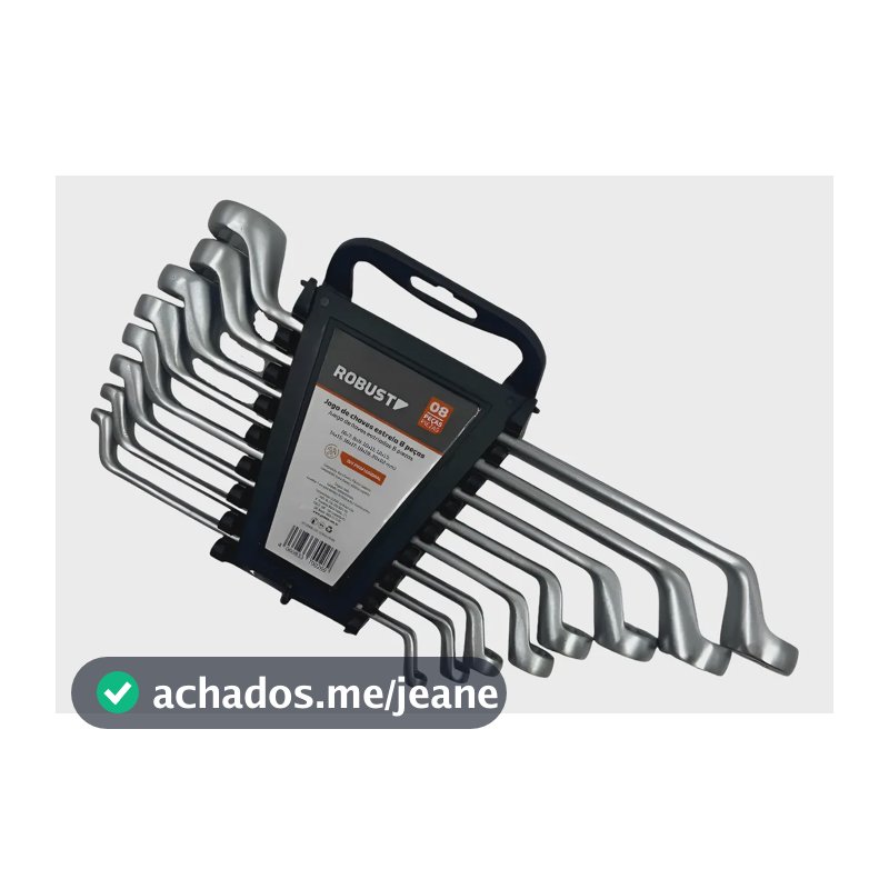 Jogo De Chaves Estrela 6mm A 22mm 8 Pçs Profissional Robust Cromado