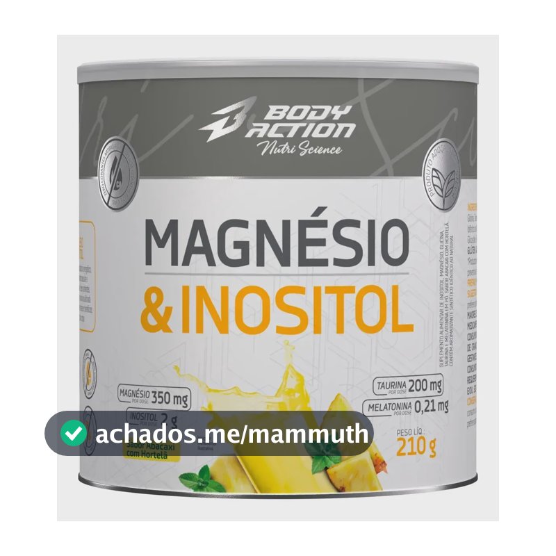 Mineral/Vitamina Bodyaction Nutri Science Magnésio E Inositol Taurina Melatonina 210g em pó sabor Abacaxi com hortelã x 210g