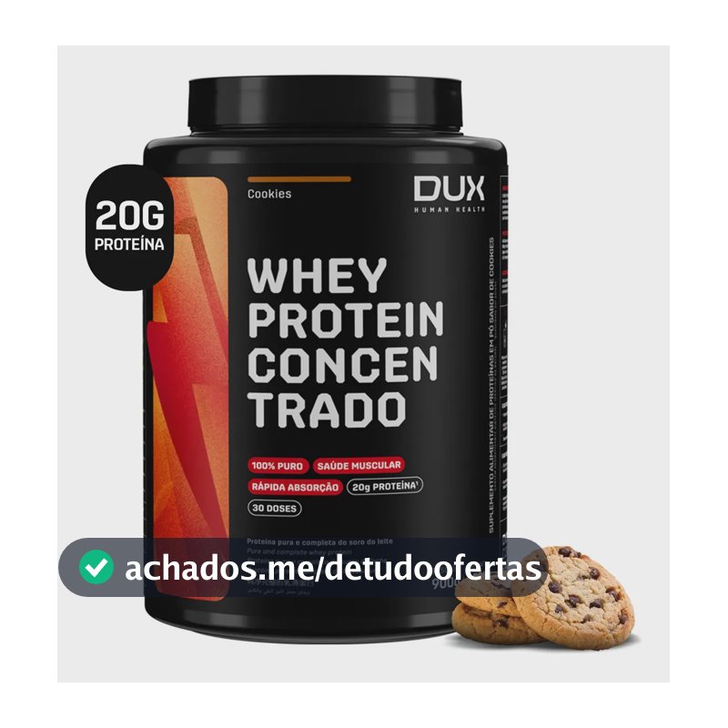 Proteína Dux Nutrition Whey Protein concentrado em pó sabor Biscoitos x 900g