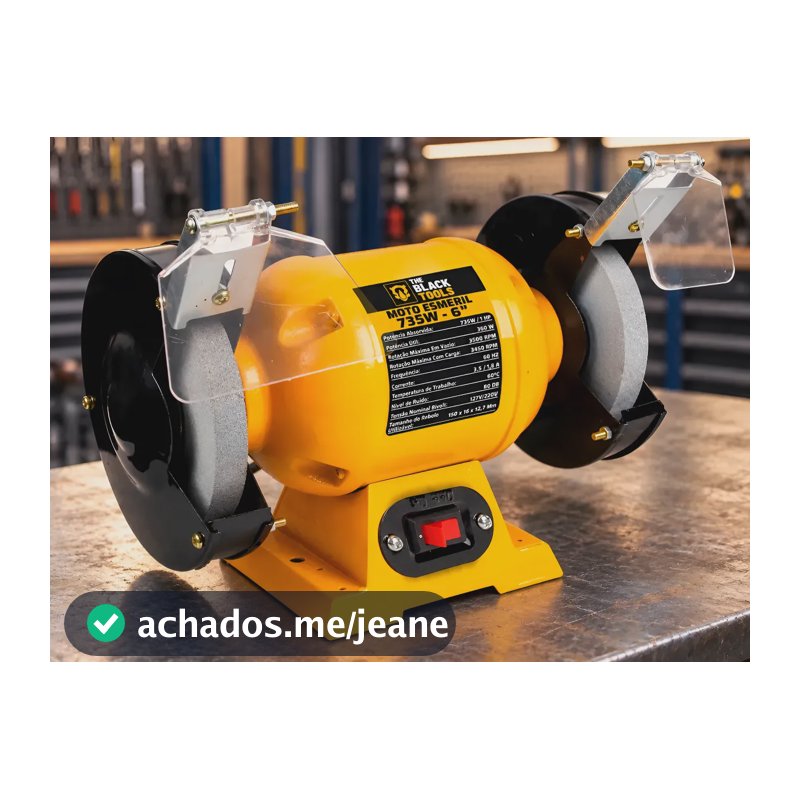 Moto Esmeril Bancada Profissional Bivolt 735w 1cv 6 Polegada Amarelo 127/220v 60