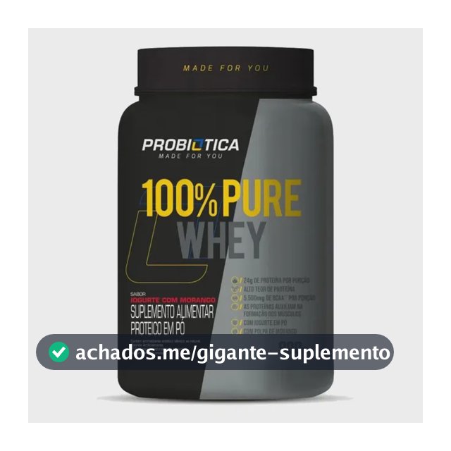 Suplemento Em Pó Probiótica 100% Pure Whey Iogurte Morango Iogurte De Morango