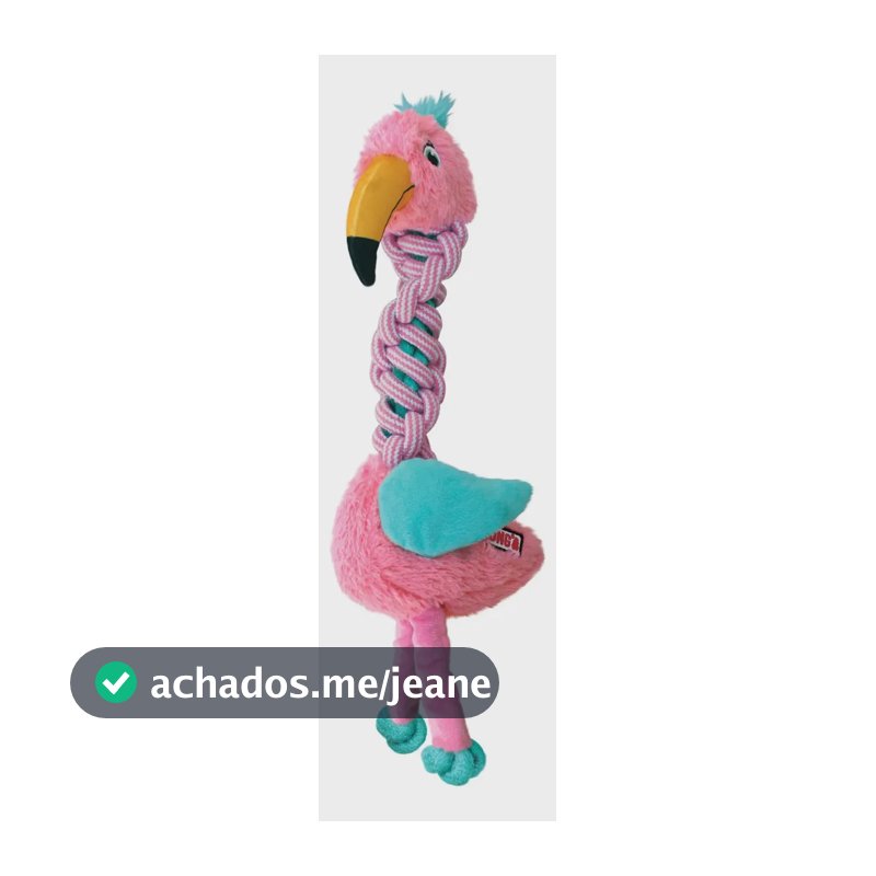 Pelucia Kong Knots Twists Assorted Flamingo Para Cães Rosa Flamingo