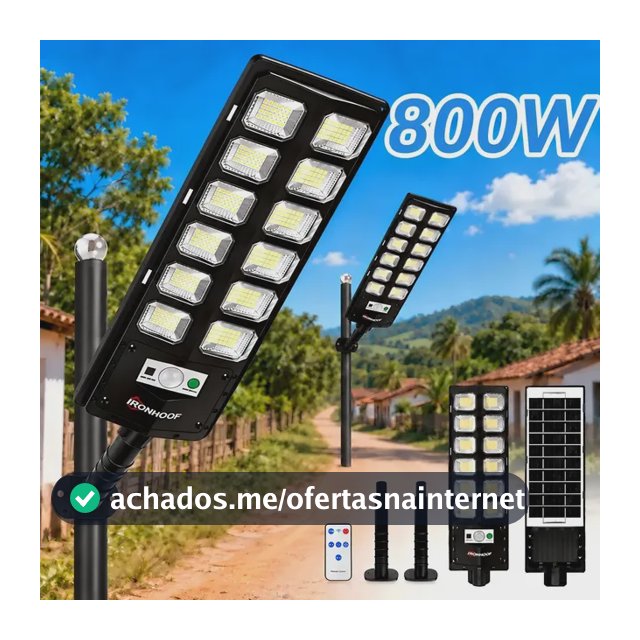 Kit 2 Luminaria Poste Solar 800w Holofote Solar Luminaria Solar Externa Com Controle