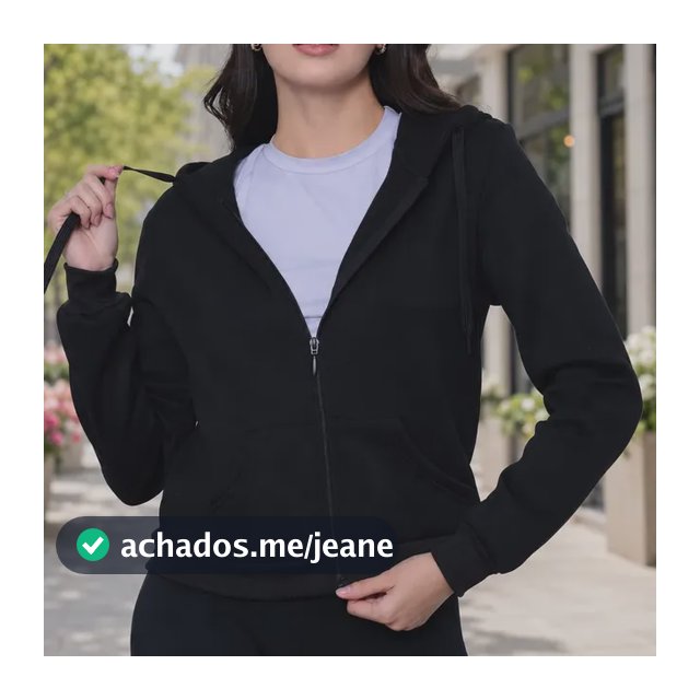 Casaco De Moletom Flanelado Com Ziper Inverno Frio Bolso