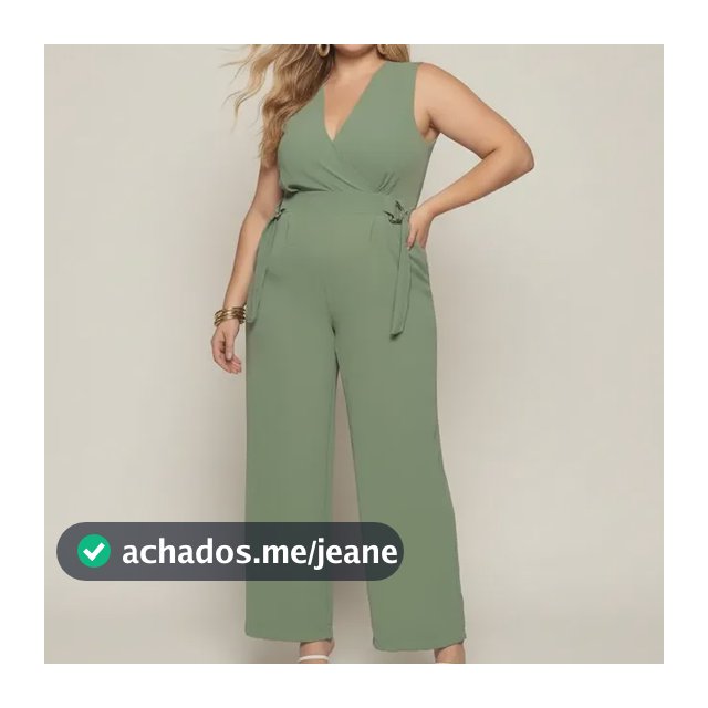 Macacão Plus Size Feminino Regata Transpassado Alfaiataria