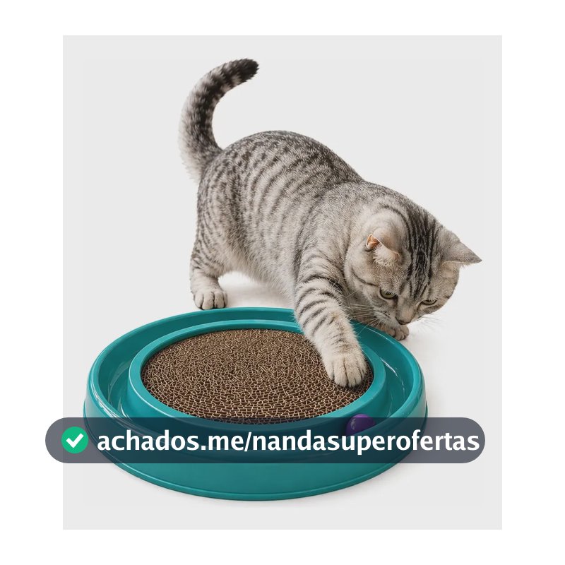 Arranhador Interativo Antiestresse Para Gatos Com Bolinha Cor Tiffany