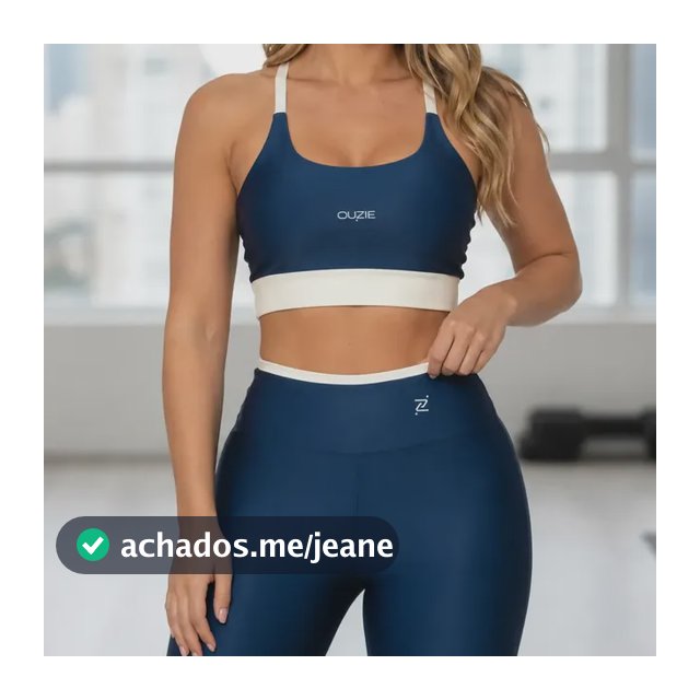 Conjunto Fitness Academia Calça  Top Zero Transparência Azul/areia Liso G