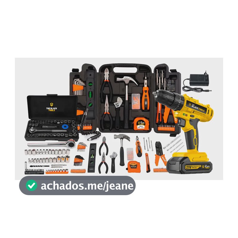 Kit De Ferramentas 169 Peças + Parafusadeira Furadeira 21v