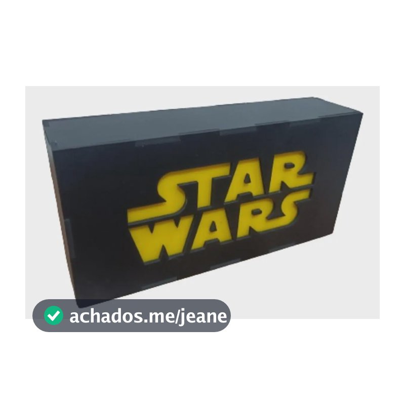 Luminária LED Star Wars Viza Games 3D Acrílico Amarelo Gamer Mesa MDF