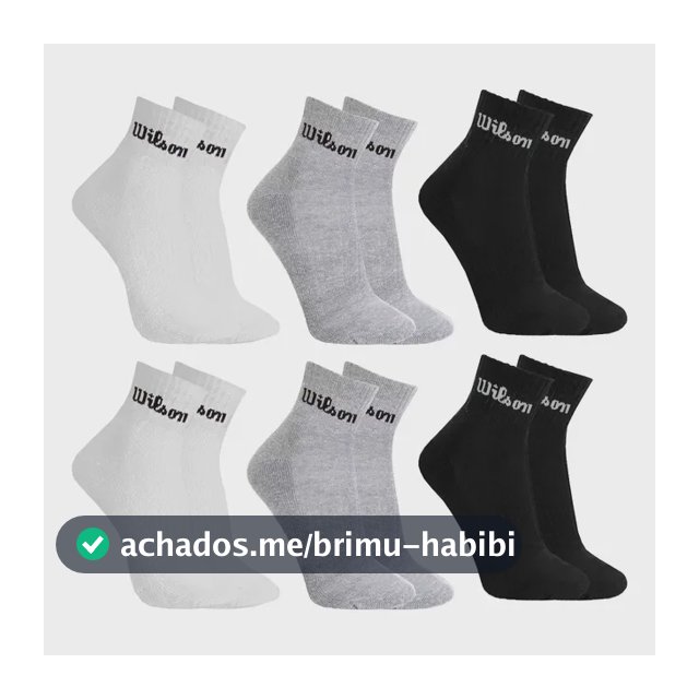 Kit 6 Pares Meias Wilson Cano Médio Masculino Adulto 38-43