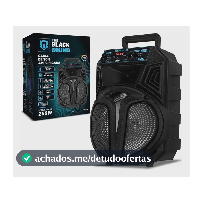 Caixa De Som Amplificada Bluetooth 250w Rms Connect Lights Preto 127/220v