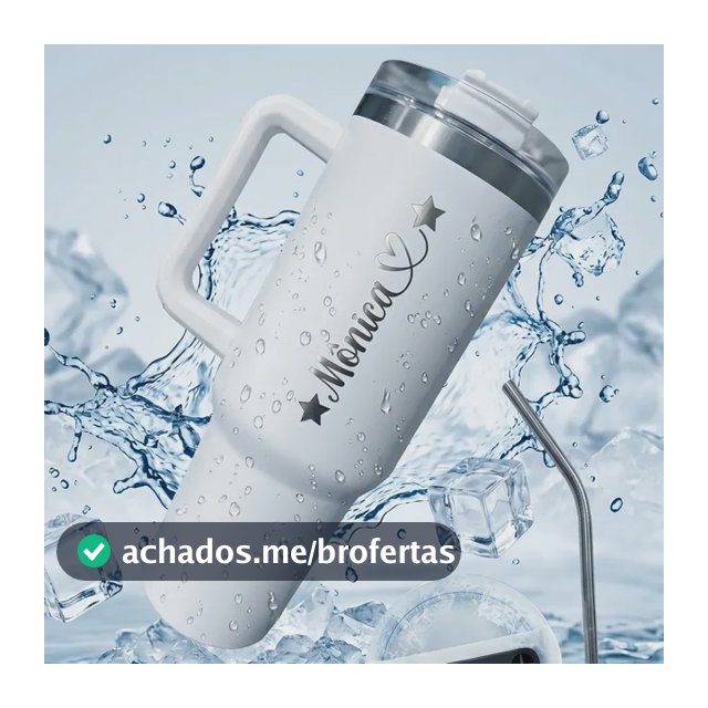 Copo Garrafa Térmico Cerveja C/ Canudo Personalizado 1200ml