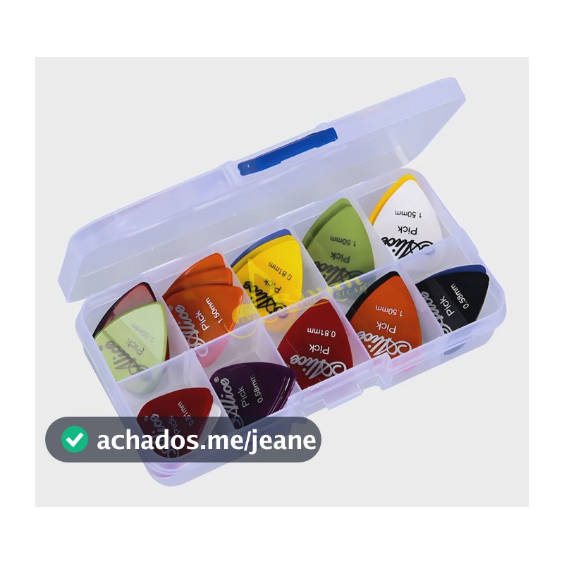 Kit Palheta Paleta Guitarra Violão E Baixo Caixa 50 Sortidas Sortidas